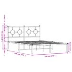 Casa si Gradina - Mobilier - Paturi si accesorii - Paturi - Cadru de pat metalic cu tablie, alb, 140x190 cm - Infinity.ro