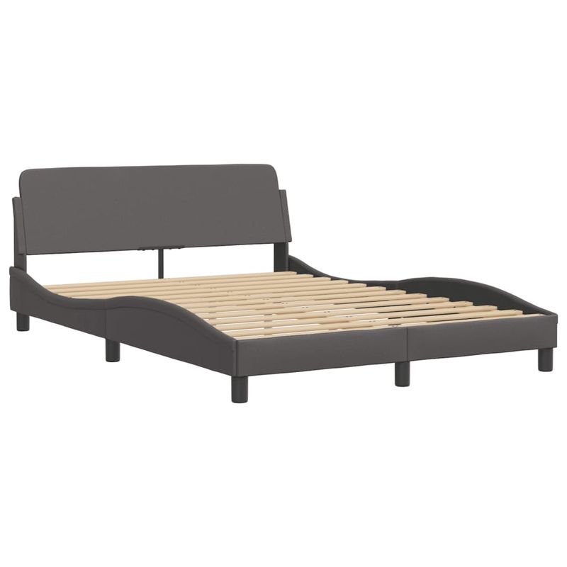 Casa si Gradina - Mobilier - Paturi si accesorii - Paturi - Pat cu saltea, gri, 120x200 cm, piele ecologica - Infinity.ro