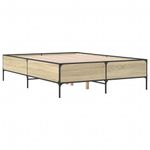 Casa si Gradina - Mobilier - Paturi si accesorii - Paturi - Cadru de pat, stejar sonoma, 120x190cm, lemn prelucrat si metal - Infinity.ro