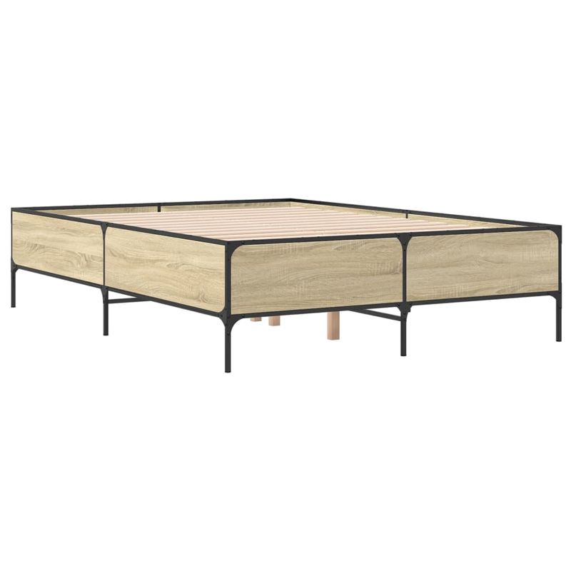 Casa si Gradina - Mobilier - Paturi si accesorii - Paturi - Cadru de pat, stejar sonoma, 120x190cm, lemn prelucrat si metal - Infinity.ro