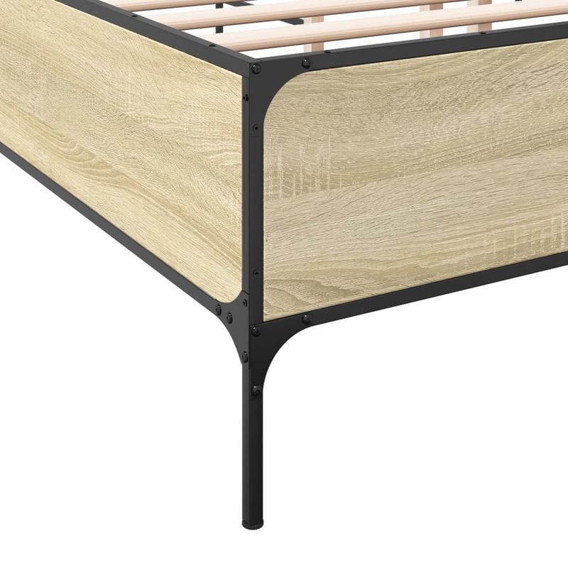 Casa si Gradina - Mobilier - Paturi si accesorii - Paturi - Cadru de pat, stejar sonoma, 120x190cm, lemn prelucrat si metal - Infinity.ro