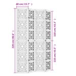 Casa si Gradina - Decoratiuni - Pereti despartitori si paravane - Paravan de camera, 4 panouri, maro/negru, lemn masiv paulownia, mărime 40x220 cm - Infinity.ro