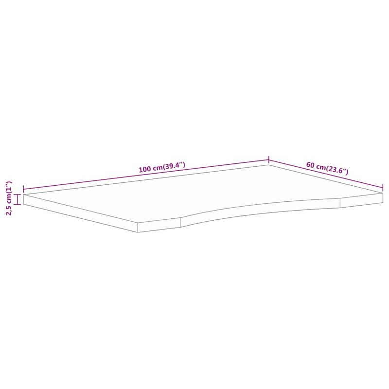 Casa si Gradina - Mobilier - Feronerie si accesorii mobila - Blat birou cu decupaj curbat 100x60x2,5 cm lemn masiv mango - Infinity.ro