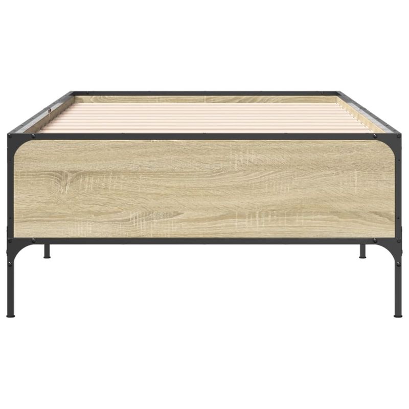 Casa si Gradina - Mobilier - Paturi si accesorii - Paturi - Cadru de pat, stejar sonoma, 90x200 cm, lemn prelucrat si metal - Infinity.ro