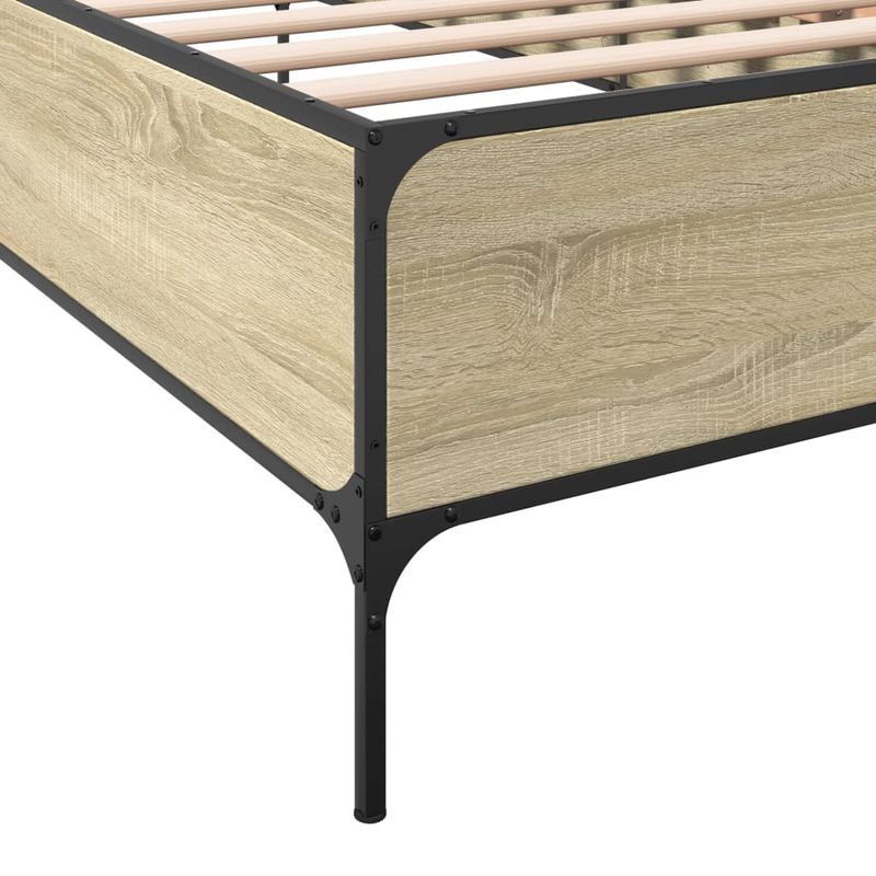 Casa si Gradina - Mobilier - Paturi si accesorii - Paturi - Cadru de pat, stejar sonoma, 90x200 cm, lemn prelucrat si metal - Infinity.ro