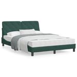 Casa si Gradina - Mobilier - Paturi si accesorii - Paturi - Pat cu saltea, verde inchis, 120x200 cm, catifea - Infinity.ro