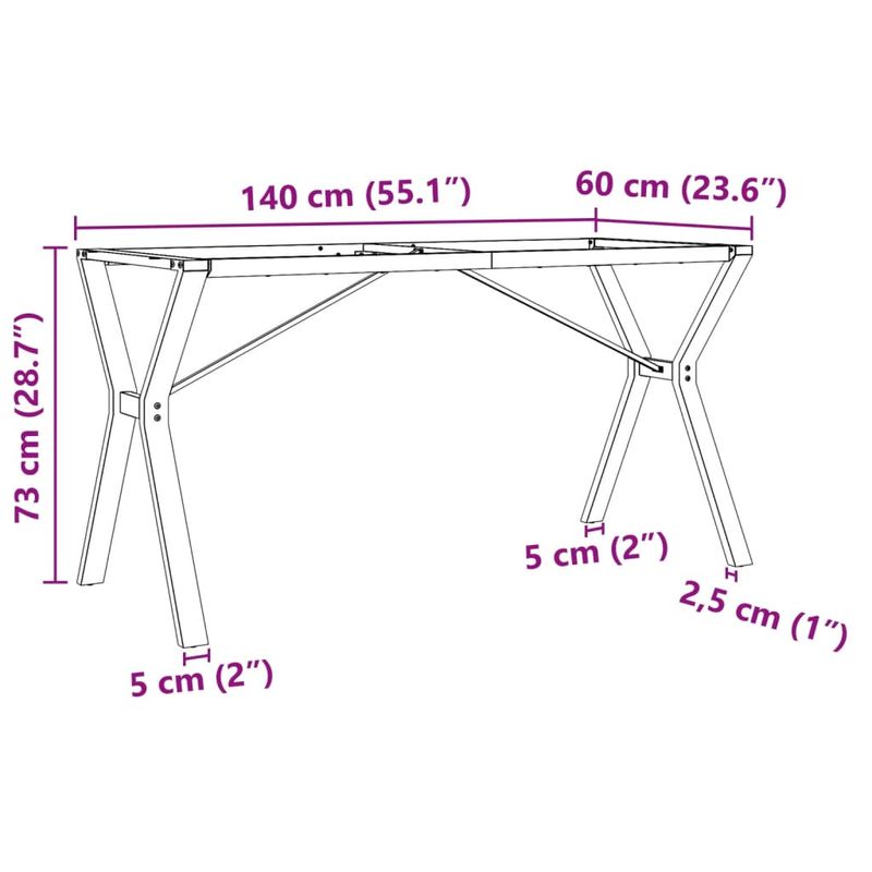 Casa si Gradina - Mobilier - Feronerie si accesorii mobila - Picioare masa de sufragerie Y-Frame 140x60x73 cm Fonta - Infinity.ro