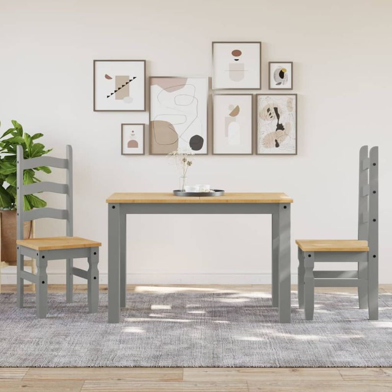 Casa si Gradina - Mobilier - Scaune si fotolii - Scaune - Scaune de bucatarie Corona 2buc. gri 42x47x107cm lemn masiv pin - Infinity.ro