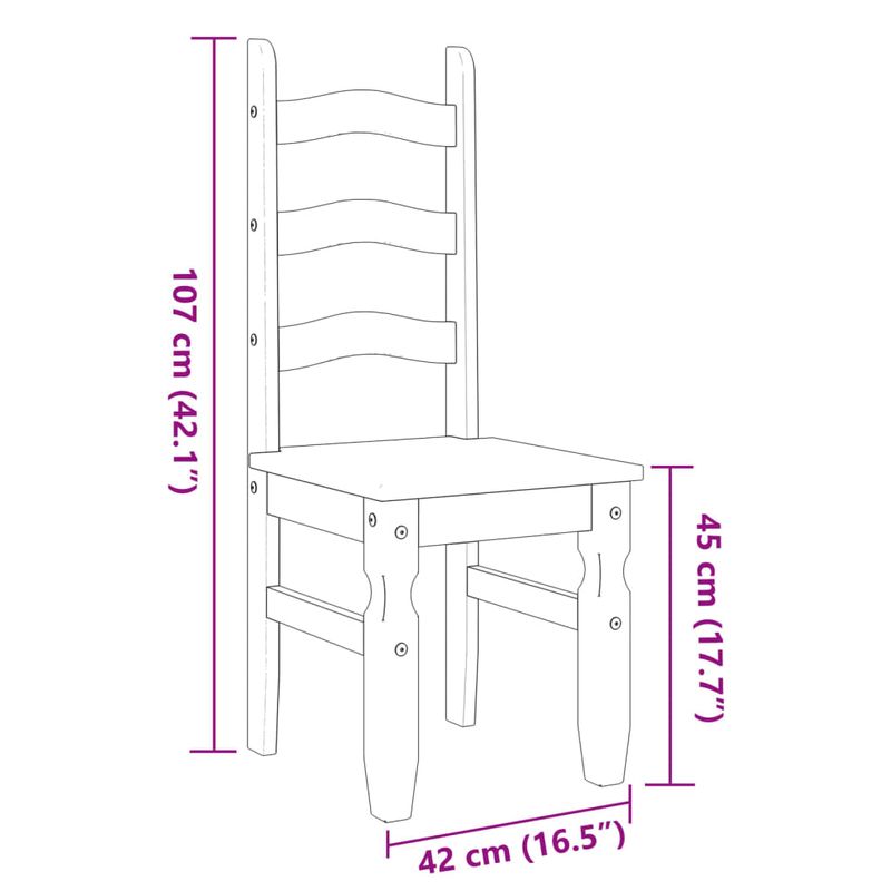 Casa si Gradina - Mobilier - Scaune si fotolii - Scaune - Scaune de bucatarie Corona 2buc. gri 42x47x107cm lemn masiv pin - Infinity.ro