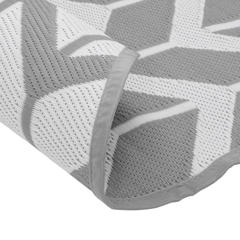 Casa si Gradina - Textile si covoare - Covoare - Covoare casa - Covor de exterior, alb și gri, diametru 120 cm, PP - Infinity.ro