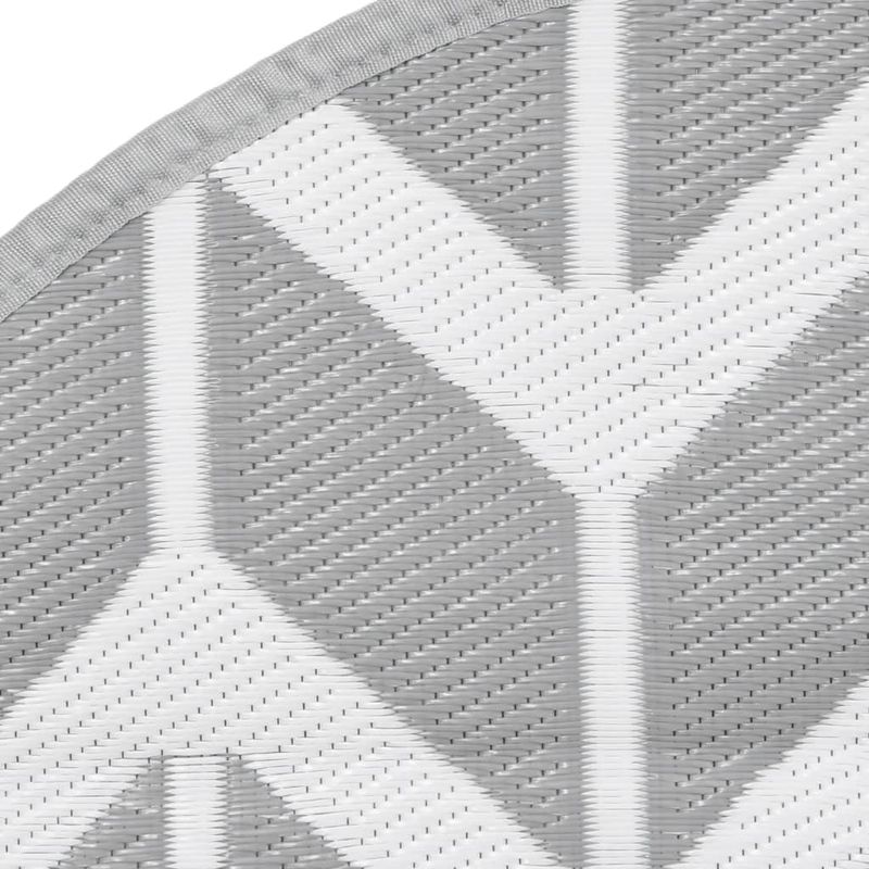 Casa si Gradina - Textile si covoare - Covoare - Covoare casa - Covor de exterior, alb și gri, diametru 120 cm, PP - Infinity.ro