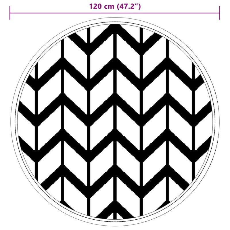 Casa si Gradina - Textile si covoare - Covoare - Covoare casa - Covor de exterior, alb și gri, diametru 120 cm, PP - Infinity.ro