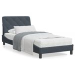 Casa si Gradina - Mobilier - Paturi si accesorii - Paturi - Pat cu saltea, gri inchis, 80x200 cm, catifea - Infinity.ro