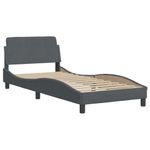 Casa si Gradina - Mobilier - Paturi si accesorii - Paturi - Pat cu saltea, gri inchis, 80x200 cm, catifea - Infinity.ro