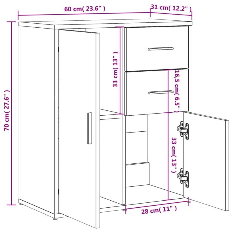 Casa si Gradina - Mobilier - Comode si corpuri - Comode - Dulapuri, 2 buc., stejar sonoma, 60x31x70 cm, lemn prelucrat - Infinity.ro