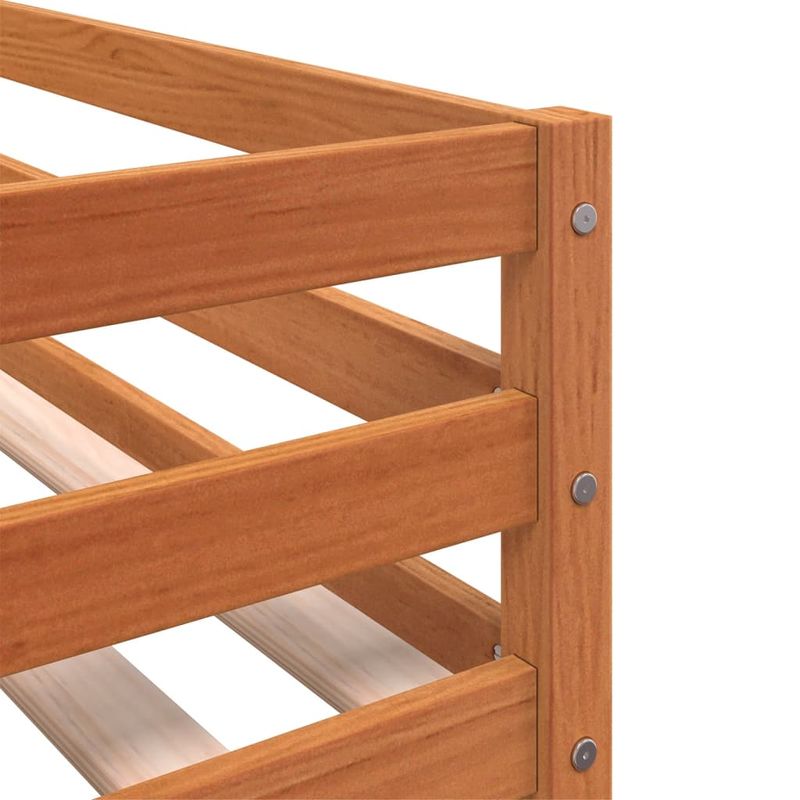 Casa si Gradina - Mobilier - Paturi si accesorii - Paturi - Pat supraetajat cu perdele, albastru, 90x190 cm, lemn masiv pin - Infinity.ro