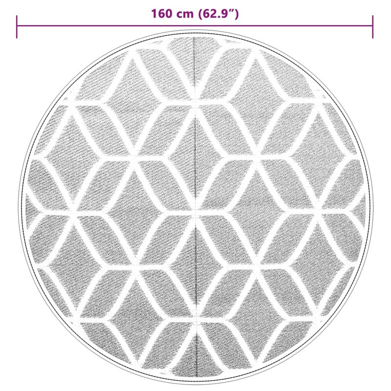 Casa si Gradina - Textile si covoare - Covoare - Covoare casa - Covor de exterior, gri și alb, diametru 160 cm, PP - Infinity.ro