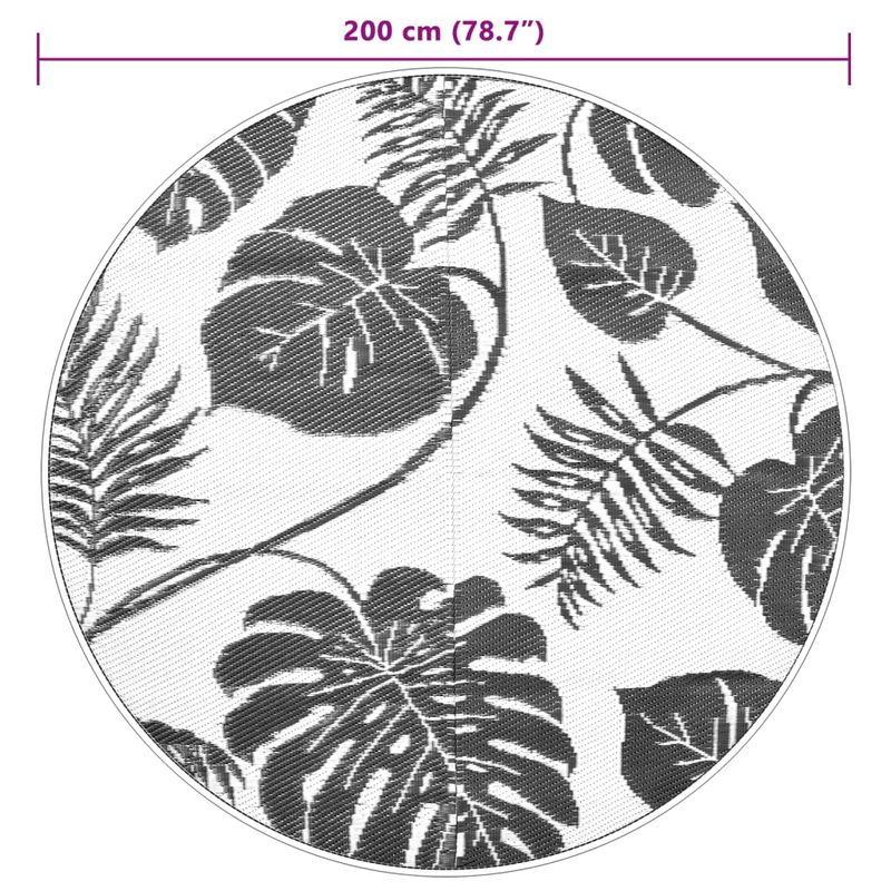 Casa si Gradina - Textile si covoare - Covoare - Covoare casa - Covor de exterior, model de frunze verzi, diametru 200 cm, PP - Infinity.ro