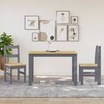 Casa si Gradina - Mobilier - Scaune si fotolii - Scaune - Scaune de bucatarie Panama 2 buc. gri 40x46x90cm lemn masiv pin - Infinity.ro