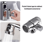 Casa si Gradina - Sanitare - Cazi si cabine de dus - Coloane si seturi de dus - Extensie tip dus cu para pentru robinetul de Chiuveta sau Dus, Suport de perete, Furtun flexibil, Aerator pentru Robinet - Infinity.ro