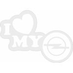 Auto si Moto - Intretinere auto - Stickere auto - Sticker auto, IMAGE, I love my OPEL, alb, 23 x 17 cm - Infinity.ro