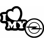 Auto si Moto - Intretinere auto - Stickere auto - Sticker auto, IMAGE, I love my OPEL, negru, 23 x 17 cm - Infinity.ro