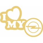 Auto si Moto - Intretinere auto - Stickere auto - Sticker auto, IMAGE, I love my OPEL, auriu, 23 x 17 cm - Infinity.ro