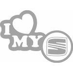 Auto si Moto - Intretinere auto - Stickere auto - Sticker auto, IMAGE, I love my SEAT, argintiu, 23 x 17 cm - Infinity.ro