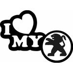 Auto si Moto - Intretinere auto - Stickere auto - Sticker auto, IMAGE, I love my PEUGEOT, negru, 23 x 17 cm - Infinity.ro
