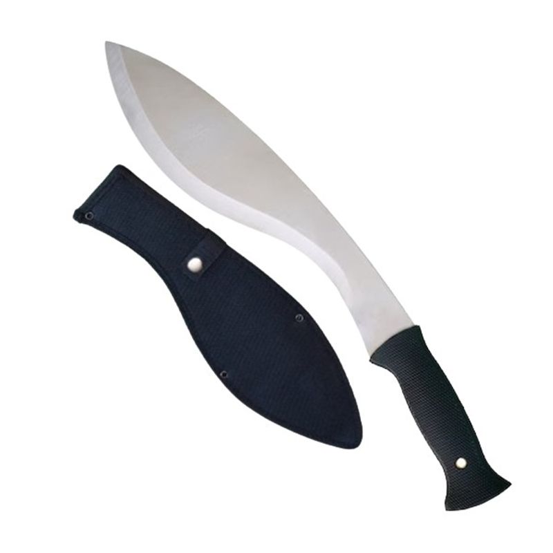 Sport si Outdoor - Camping - Cutite, bricege si accesorii - Cutite si bricege - Set sabie si maceta de vanatoare, IdeallStore®, Kukri Silver, 44 cm, husa inclusa - Infinity.ro