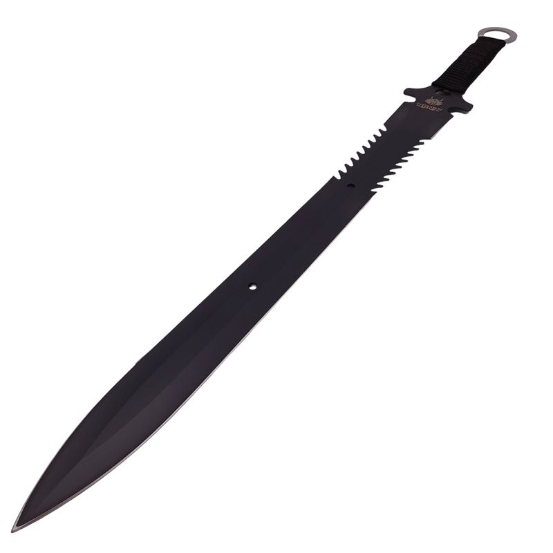 Sport si Outdoor - Camping - Cutite, bricege si accesorii - Cutite si bricege - Set sabie si maceta de vanatoare, IdeallStore®, Kukri Silver, 44 cm, husa inclusa - Infinity.ro