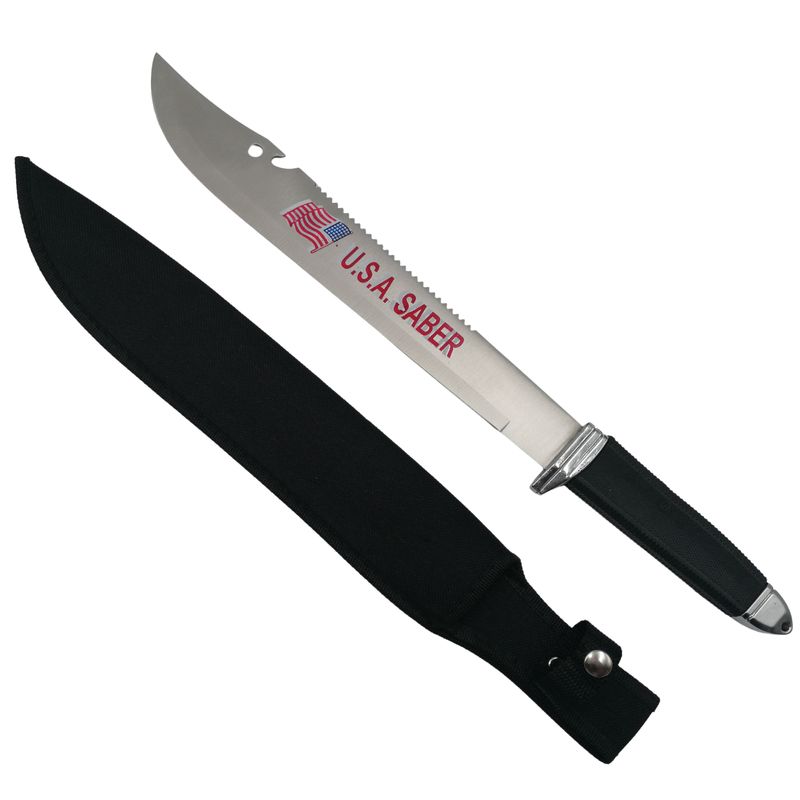Sport si Outdoor - Camping - Cutite, bricege si accesorii - Cutite si bricege - Set sabie si maceta de vanatoare, IdeallStore®, negru, 45.5 cm, teaca inclusa - Infinity.ro