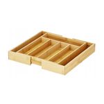 Casa si Gradina - Bucatarie si vesela - Organizare si depozitare bucatarie - Suporturi tacamuri si vase - Organizator tacamuri reglabil pentru sertar,  bambus si MDF, 27-40 cm latime - Infinity.ro