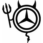Auto si Moto - Intretinere auto - Stickere auto - Sticker auto, IMAGE, Dracusor MERCEDES, negru, 19 x 21 cm - Infinity.ro