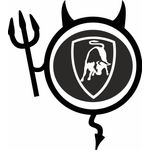 Auto si Moto - Intretinere auto - Stickere auto - Sticker auto, IMAGE, Dracusor LAMBORGHINI, negru, 19 x 21 cm - Infinity.ro