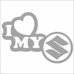 Auto si Moto - Intretinere auto - Stickere auto - Sticker auto, IMAGE, I love my SUZUKI, argintiu, 23 x 17 cm - Infinity.ro