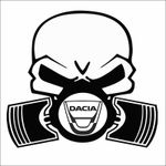Auto si Moto - Intretinere auto - Stickere auto - Sticker auto, IMAGE, Piston skull DACIA, negru, 22 x 20 cm - Infinity.ro