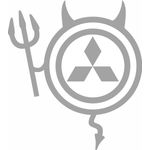 Auto si Moto - Intretinere auto - Stickere auto - Sticker auto, IMAGE, Dracusor MITSUBISHI, argintiu, 19 x 21 cm - Infinity.ro