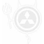 Auto si Moto - Intretinere auto - Stickere auto - Sticker auto, IMAGE, Dracusor MITSUBISHI, alb, 19 x 21 cm - Infinity.ro