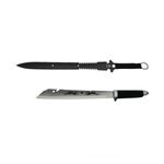 Sport si Outdoor - Camping - Cutite, bricege si accesorii - Cutite si bricege - Set sabie si maceta de vanatoare, IdeallStore®, argintiu, 46 cm, teaca inclusa - Infinity.ro