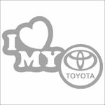 Auto si Moto - Intretinere auto - Stickere auto - Sticker auto, IMAGE, I love my TOYOTA, argintiu, 23 x 17 cm - Infinity.ro