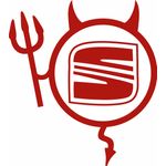 Auto si Moto - Intretinere auto - Stickere auto - Sticker auto, IMAGE, Dracusor SEAT, rosu, 23 x 17 cm - Infinity.ro