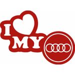 Auto si Moto - Intretinere auto - Stickere auto - Sticker auto, IMAGE, I love my AUDI, rosu, 23 x 17 cm - Infinity.ro