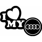 Auto si Moto - Intretinere auto - Stickere auto - Sticker auto, IMAGE, I love my AUDI, negru, 23 x 17 cm - Infinity.ro