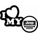 Auto si Moto - Intretinere auto - Stickere auto - Sticker auto, IMAGE, I love my JEEP, negru, 23 x 17 cm - Infinity.ro