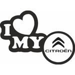 Auto si Moto - Intretinere auto - Stickere auto - Sticker auto, IMAGE, I love my CITROEN, negru, 23 x 17 cm - Infinity.ro