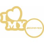 Auto si Moto - Intretinere auto - Stickere auto - Sticker auto, IMAGE, I love my AMG, auriu, 23 x 17 cm - Infinity.ro