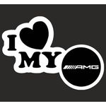 Auto si Moto - Intretinere auto - Stickere auto - Sticker auto, IMAGE, I love my AMG, alb, 23 x 17 cm - Infinity.ro
