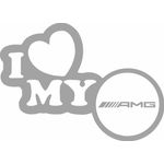 Auto si Moto - Intretinere auto - Stickere auto - Sticker auto, IMAGE, I love my AMG, argintiu, 23 x 17 cm - Infinity.ro