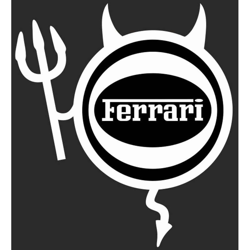 Auto si Moto - Intretinere auto - Stickere auto - Sticker auto, IMAGE, Dracusor FERRARI, alb, 19 x 21 cm - Infinity.ro